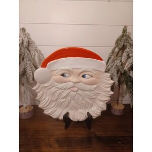 Vintage Santa face plate ceramic mold hand-painted